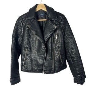 American Eagle Women's Black Faux Leather Jacket